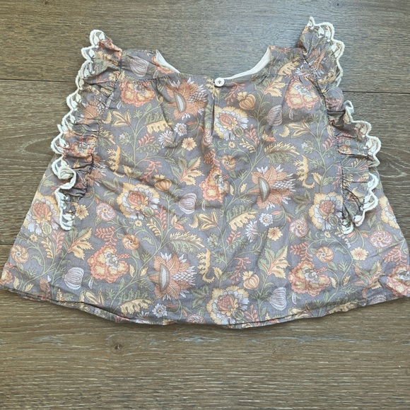 Louise Misha Girls Floral Blouse in brown/Tan | size 24m - Picture 3 of 3